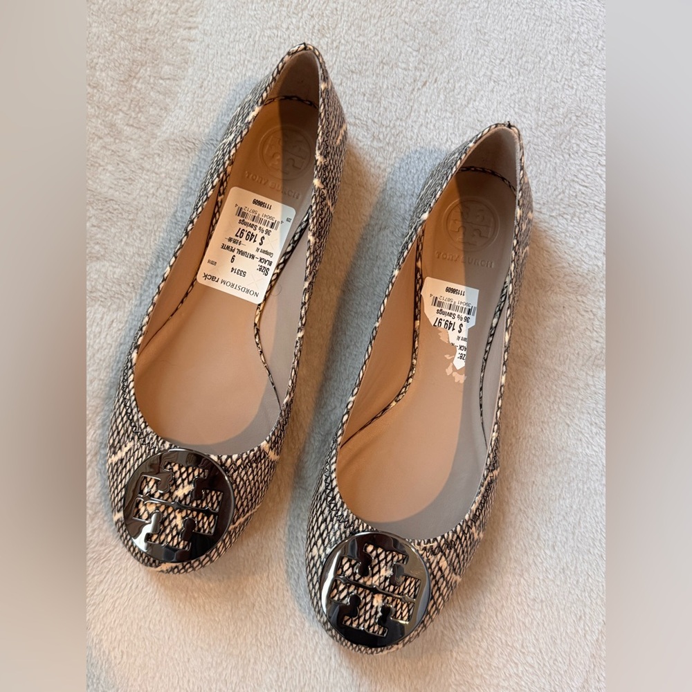 Tory Burch Snakeskin Pattern Flats